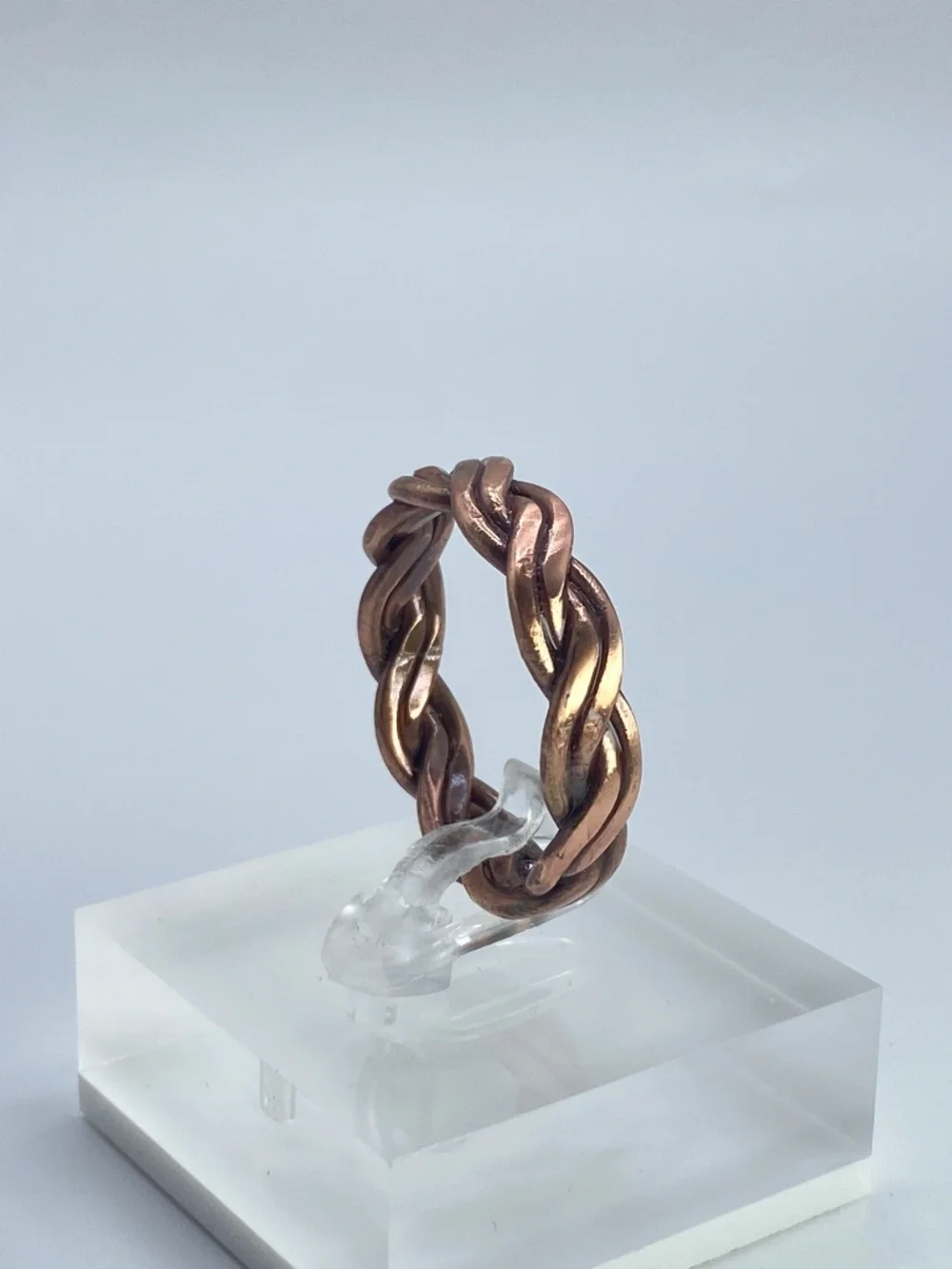 Handcrafted Solid Copper Braided Ring Artisan Woven Band Jewelry Size 10 OOAK